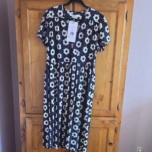 Christy Dawn Black and White Floral Dress
